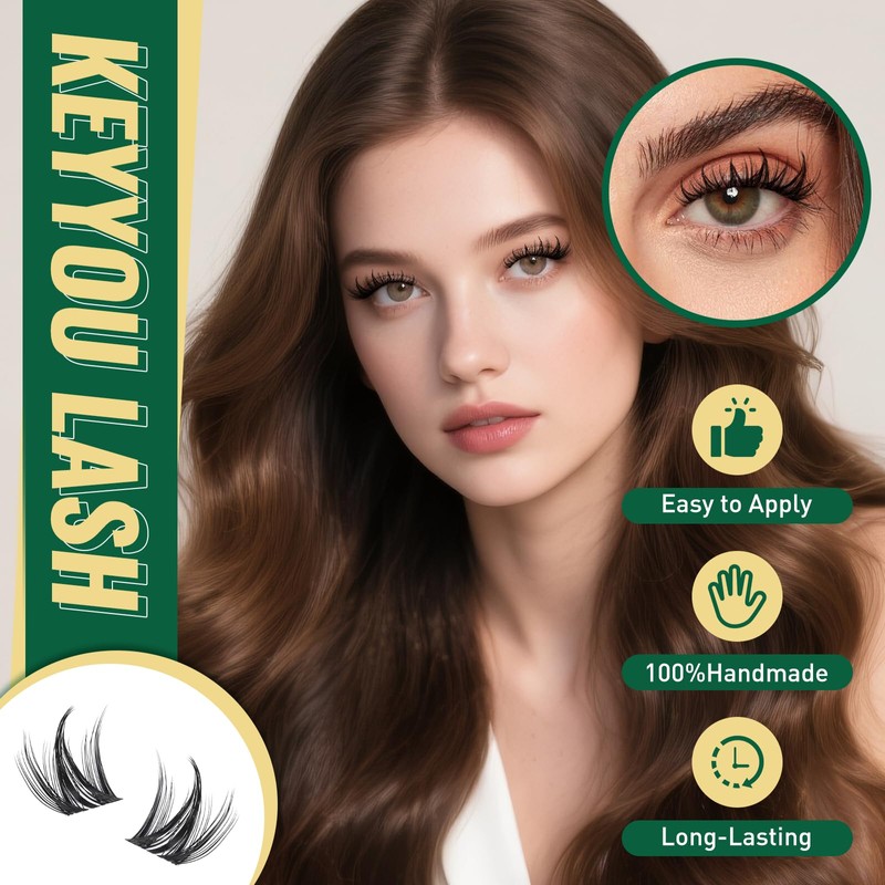 KEYYOULASH DIY Lash Extension Kit 120pcs Eyelash Clusters Eyelash Extension