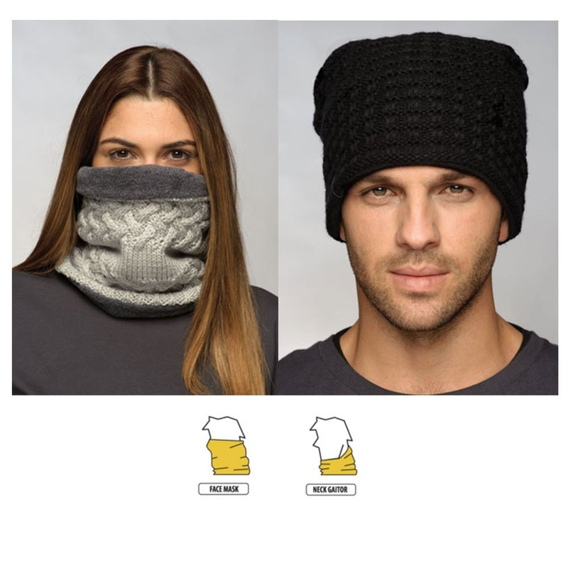 Buff Neckwarmer Knitted Reversible Kuzma