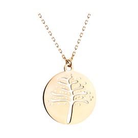 Sofia Milani - Women's Necklace 925 Silver - Tree Pendant, Gold