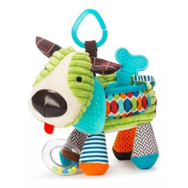 Juguete Didáctico Para Bebé | Peluche Mordedera con Texturas y Sonajero | Desarrollo Sensorial Bebés |Fácil de Lavar, Ligero y Portátil| Juegos Multisensoriales (Figura de Zorro)