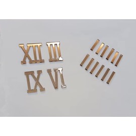 Yuxuanish Rose Gold Roman Numerals (4cm) & Dashes (3cm) for Epoxy Resin Wall Clock ~ Laser Cut Mirrored Acrylic
