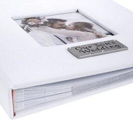 Our Son's Wedding (boxed) photo album (boxed gift - Holds 6x4 photos x 100) Insert your own photo into the clear window.
