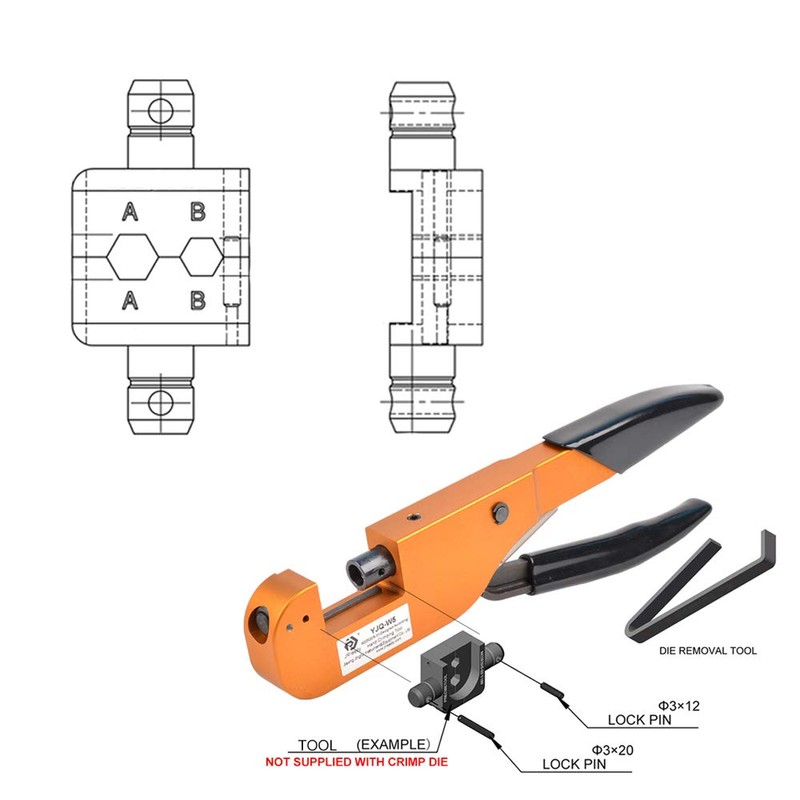 JRready Y196-P wire crimping Die Set M22520 5 03 for