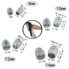 DGZZI 16PCS Tapered Handle Steel Wedge Round Handle Metal Wedge Mallet Handle Wedge Set 8MM 10MM 12MM 14MM Suitable for Hammer and Axes and Sled
