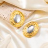 Mixed Metal Statement Earrings for Women Gold Chunky Earrings Big