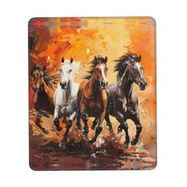 Horses Running Art Desk Computer Pad-Gaming Computer Mat for Office and Home Use-Cute Computer Pad