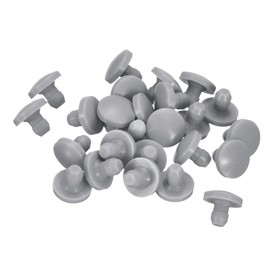 uxcell 25Pcs Silicone Plugs, Rubber Round Snap in Locking Hole Plugs for 2.5-3mm Hole, Hole Stoppers Waterproof Hole Plug for Metal Tube, Furniture End Caps Inserts, Grey