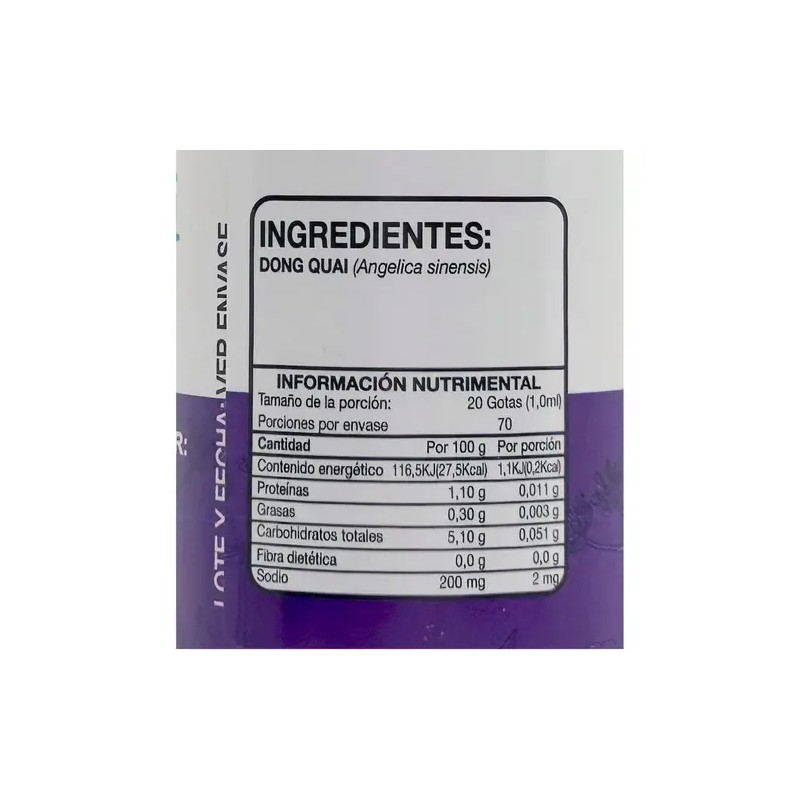 Dong Quai Tintura Madre 70 mL Liasofi Suplemento Nutricional