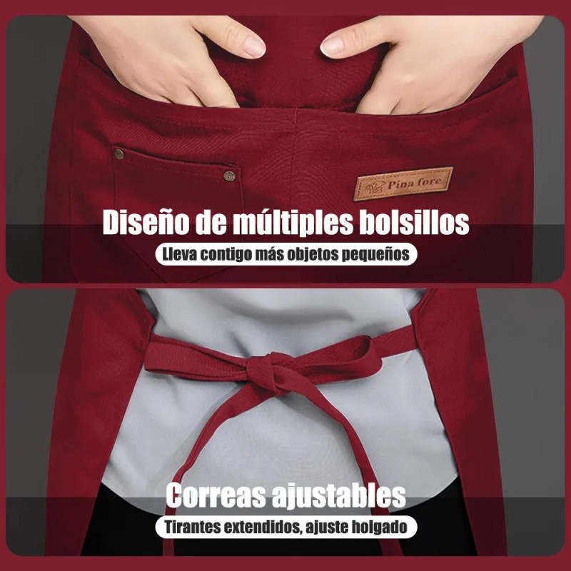 5pzs Delantales De Lona Ajustables, Para Chef O Art