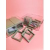 CHIJIANLAN Clear Acrylic Jewelry Display Box, Olive Green Frame, 16