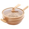12.6 Inch Deep Frying Pan Nonstick Pan with Glass Lid,