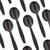 Extra Sturdy, Pro-Grade Plastic Soup Spoons 100 CT. Black, Heavy