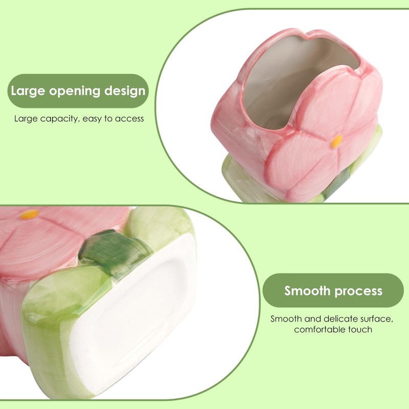 Biiange Flower Pen Holder, Pencil Holder for Desk, Makeup Brush