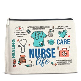 UPNEGE Nurse Makeup Bag Gifts for Women, RN Nurse Practitioner Nursing Assistant Appreciation Gifts Nurselife Cosmetic Bag Zipper Pouch