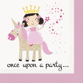 Princess & Unicorn Party Napkins, Pack of 16