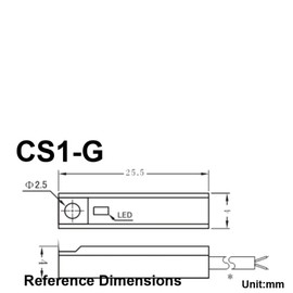 CUZRSIEYI CS1-G CS1-U CS1-F Metal Magnetic Reed Sensor Switch Air Pneumatic Cylinder CS1-J CS1-S Proximity Switch DC/AC Two-Wire NO 100mA(CS1-G,AC DC 2 WIRES-1PC)