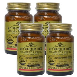 Solgar Vitamin D3 1000IU 313.1mg x 90 tablets x 4 line JD (16164195) / 솔가 비타민D3 1000IU 313.1mg x 90정 x4개 line JD (16164195)