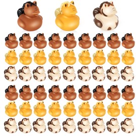 Deekin 50 Pcs 2 Inches Horse Ducks Horse Rubber Ducks Horse Party Favors Floating Mini Bulk Rubber Ducks Small Rubber Duck for Cruise Ships for Shower Birthday Gift Activity Horse Party