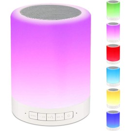 Night Light Portable Wireless Bluetooth Speaker RAGZAN Smart Touch Control Bedside Table Lamp with Colorful Led, Best Gift for Women Men Teens Kids Children Students Girlfriend Boyfriend