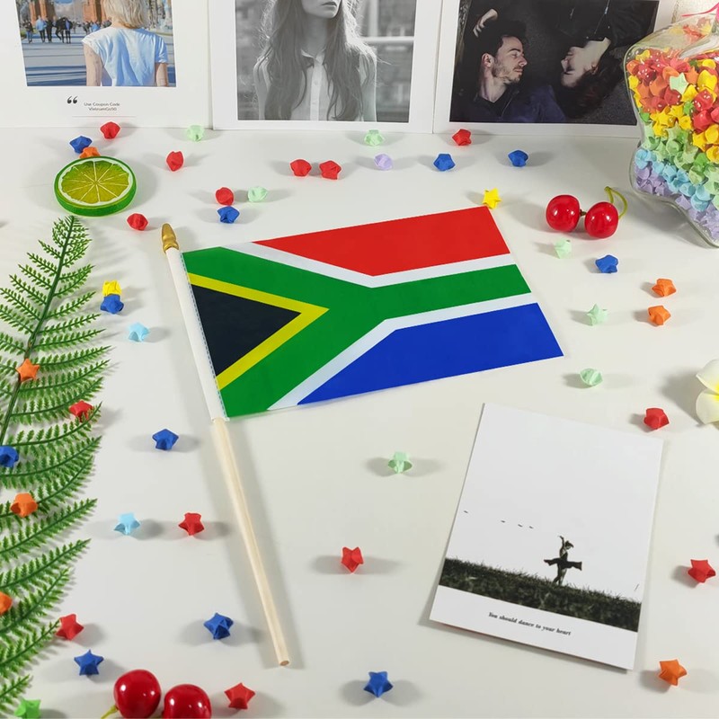 QQSD South Africa Small Flag South African Stick Mini Hand