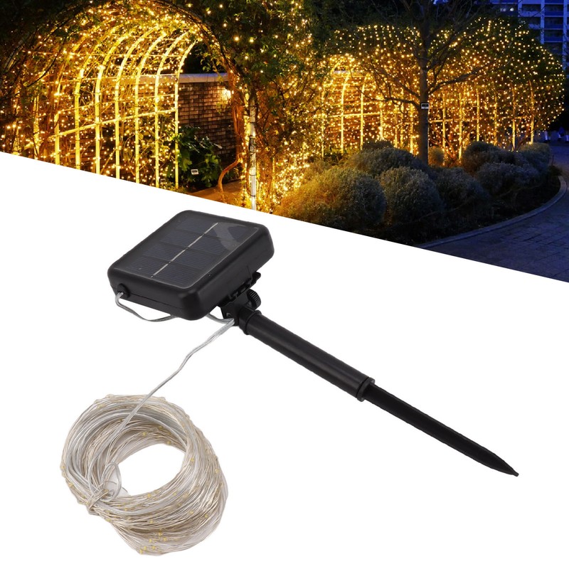 Solar Rope Light 100 LED Waterproof Weather Resistant Decorative Solar