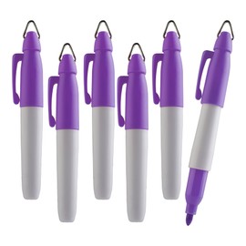 TH Golf Mini Permanent Markers | Assorted Colours | Fine Point | 6 Count (Purple)