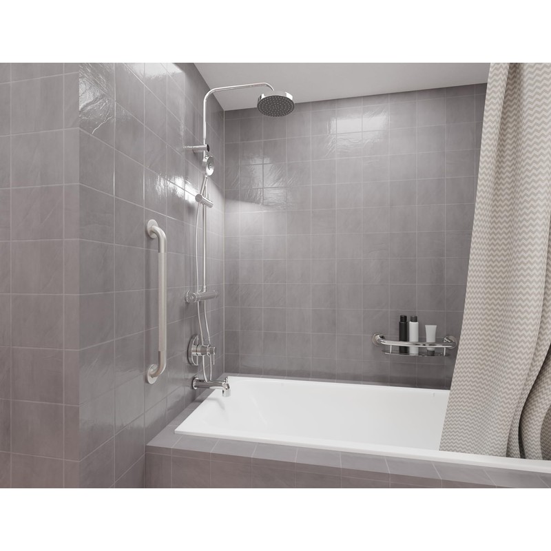 HEALTHCRAFT Easy Mount Grab Bar: ADA-compliant stainless-steel with concealed screws,