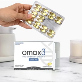 Omax3 Professional Strength Ultra-Pure Omega-3 Fish Oil - 1000 mg - Maximum Joint & Muscle Support - EPA DHA - NSF Certified - 60 Softgel Blister Pack