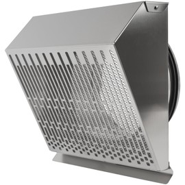 Vent Systems 8" Inch Exhaust Vent Cover with Rubber Gasket - Stainless Steel - Robust Weatherproof Outdoor Air Exhaust Box - Duct or Surface Mounting - Rain and Snow Protection