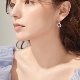 Leverback Moon Earrings for Women,925 Sterling Silver Crystal Crescent Moon Earrings,Moon and Star Dangle Earrings Jewelry Gifts For Women Girls Wife Girlfriend, Sterling Silver, Cubic Zirconia