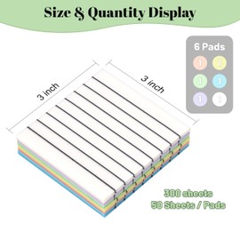 3x3 Inch Transparent Sticky Notes 300 Sheets, Clear Translucent Lined Self-Adhesive Memo Repositionable Reminder Pad for Office, College Students, Planners, Journals, School Supplies (Bright Morandi)