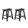Set Of 2pc 18 Inch Height Saddle Seat Stools Black