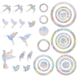 32pcs Window Clings Anti Collision Window Decals, Stop Birds Flying into Windows, Suncatcher Stickers(Bird, Hummingbird)