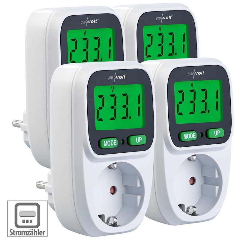 revolt Energy Meter: Set of 4 Digital Energy Cost Meters,