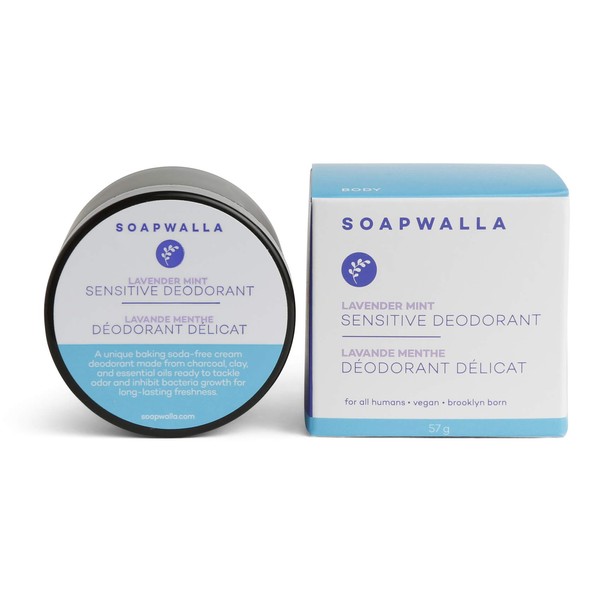 Soapwalla - Organic/Vegan Sensitive Skin Deodorant Cream (Lavender Mint, Baking Soda Free)