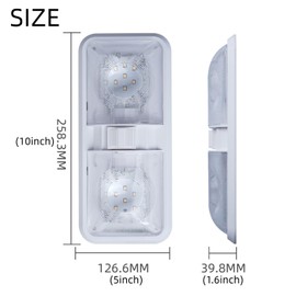 RV Interior LED Ceiling Lights with Remote Control and Mini Wireless Button, Dual Bright Dome Lamps Interior Lighting for Car RV Trailer Camper Boat Motorhome Truck Bus DC 12V White 4000-4500K