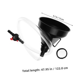 Gatuida 1set Long Flexible Oil Funnel Kit Valve Switch for Oil Change Fuel and Coolant Multipurpose Automotive Funnel for Easy Refueling Confined Spaces