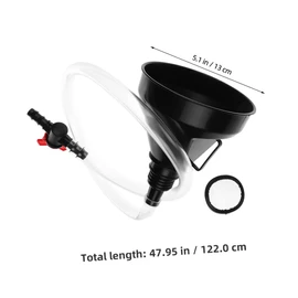 Gatuida 1set Long Flexible Oil Funnel Kit Valve Switch for Oil Change Fuel and Coolant Multipurpose Automotive Funnel for Easy Refueling Confined Spaces