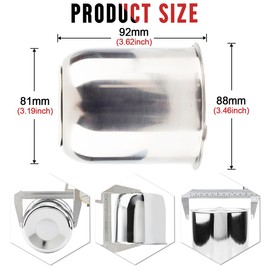 RhinoTuning Set of 4 Wheel Hub Caps 3.19 Inch Hub Caps H3.62 Stainless Steel Removable Lid with Labelling Wheel Hub Cover Suitable for Touring Cars Off-Road Vehicles Trailers LKM Wheel, Chrome Wheel