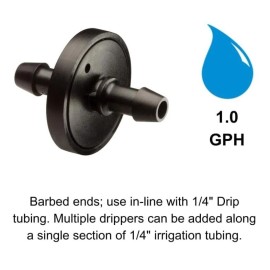 Rain Bird 100 Rain Bird Inline Dripper 0.5 GPH, 1 GPH  (10 bags of 10 drippers)  FREE TOOL