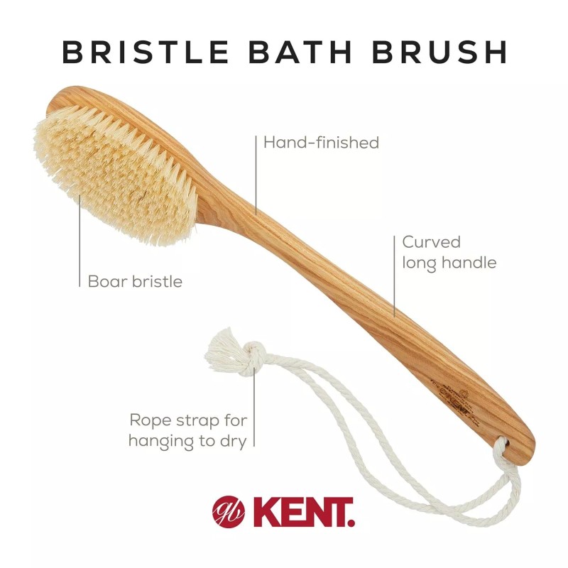 Kent FD10 Ashwood Back Scrubber for Shower Bath Brush and