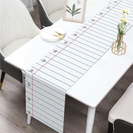 Composition Notebook Paper Table Runner Welcome Back to School Party Decoration First Day of School Classroom Dining Room Home Kitchen Table Decor (13" x 108")