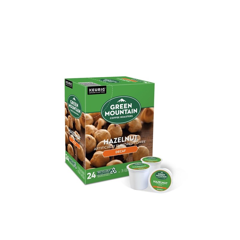 Green Mountain Coffee Hazelnut Decaf, Light Roasted, K-Cup Portion Pack