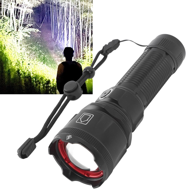 30W Zoomable Flashlights LED Metal Switch Super Bright Flashlight for
