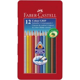 FABER-CASTELL Triangular Colouring Pencils Colour Grip Pack of 12 - Box of 12