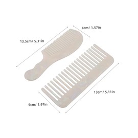 WOONEKY 2pcs Compact Acetate Static Hair Comb with Ergonomic Handle Wide Tooth Detangling Tool for Thick Curly Wavy Hair Scalp Friendly Styling for Women Portable Pocket Comb