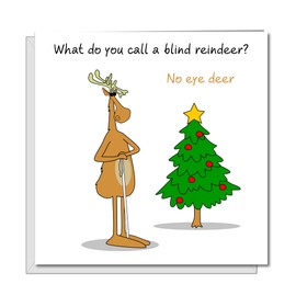 SWIZZOO Festive Reindeer Joke - Funny Christmas Card 2023, Funny Christmas Gifts - Funny Messages for Husband, Wife, Mum, Boyfriend, Sister, Son & Daughter-in-Law, Christmas Cards for Family