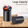NAEBRO Metal Pen Holder Round Desk Pen Holder Black Aluminium