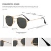 Htms Polarized Hexagon Sunglasses for Women Men Polygon Square Metal