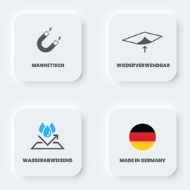 SMILEYBOARD Magnetic Days of the Week - 7 Piece Set (13.5 x 6 cm) for Weekly Planner, Task Planner & Calendar - Monday to Sunday